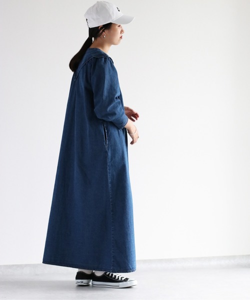 cepo(セポ)の「カラーデザインデニムワンピース(シャツワンピース・レディース・ネイビー/ブルー系2・M)」の9枚目の写真