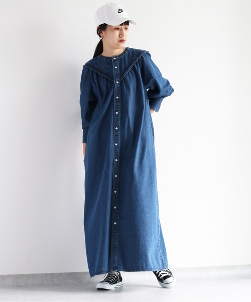 cepo(セポ)の「カラーデザインデニムワンピース(シャツワンピース・レディース・ネイビー/ブルー系2・M)」の7枚目の写真