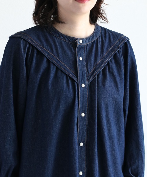 cepo(セポ)の「カラーデザインデニムワンピース(シャツワンピース・レディース・ネイビー/ブルー系2・M)」の10枚目の写真