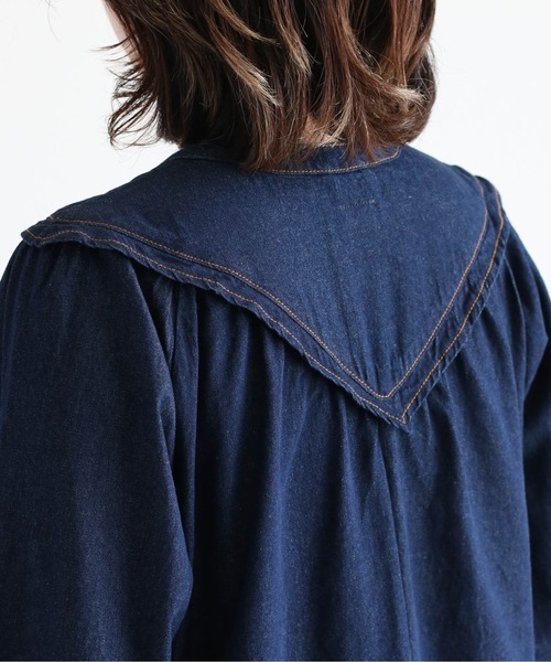 cepo(セポ)の「カラーデザインデニムワンピース(シャツワンピース・レディース・ネイビー/ブルー系2・M)」の12枚目の写真