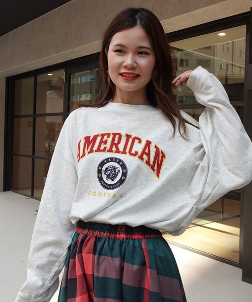 CORNERS(コーナーズ)の「AMERICANカレッジロンT(Tシャツ/カットソー・レディース・ベージュ/カーキ/サックスブルー/オートミール/スミクロ・FREE)」の19枚目の写真