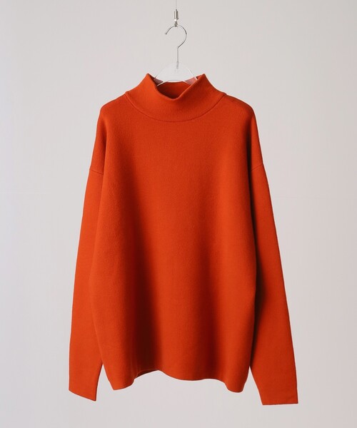 tk.TAKEO KIKUCHI（ティーケータケオキクチ）の「◆【洗える】モッチモチニット モックネックプルオーバー（ニット/セーター・メンズ・オフホワイト/ブラック/ダークグリーン/オレンジ/パープル系/ブルー・01/02/03）」の6枚目の写真