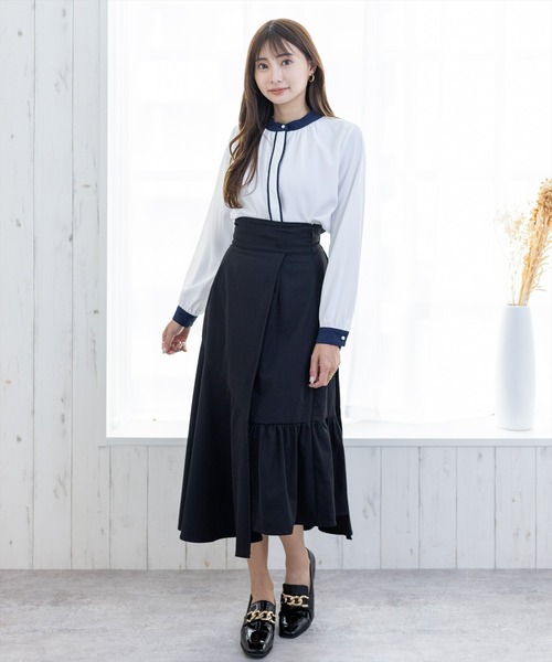 clear（クリア）の「ハイウエスト切替フレアスカート（スカート・レディース・ブラック/サンドベージュ/マスタード/ピンク・S/M）」の12枚目の写真