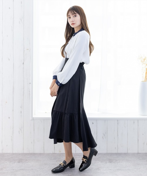 clear（クリア）の「ハイウエスト切替フレアスカート（スカート・レディース・ブラック/サンドベージュ/マスタード/ピンク・S/M）」の14枚目の写真