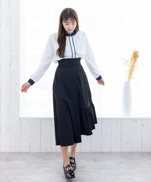 clear（クリア）の「ハイウエスト切替フレアスカート（スカート・レディース・ブラック/サンドベージュ/マスタード/ピンク・S/M）」の15枚目の写真