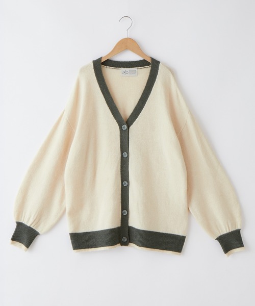 Chaco closet（チャコ クローゼット）の「配色切り替えVネックニットカーディガン（カーディガン/ボレロ・レディース・アイボリー/ブラック/レッド/パープル/オレンジ・FREE）」の20枚目の写真