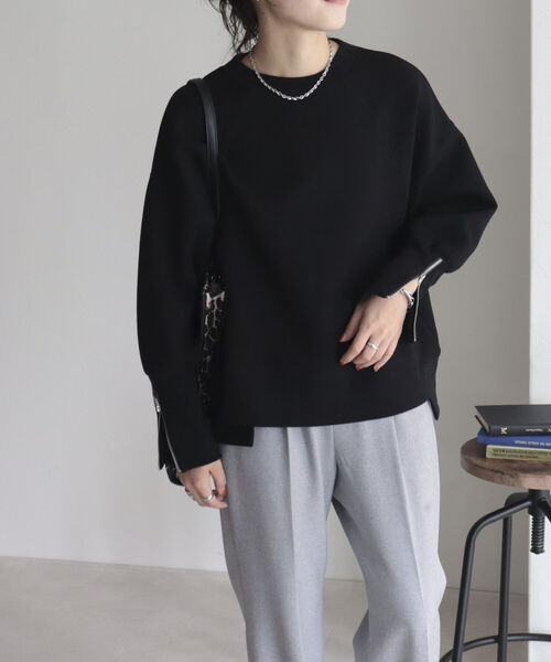 fredy emue(フレディエミュ)の「袖口ZIP プルオーバーカットソー(Tシャツ/カットソー・レディース・カーキ/グレイッシュベージュ/ブラック・38)」の18枚目の写真