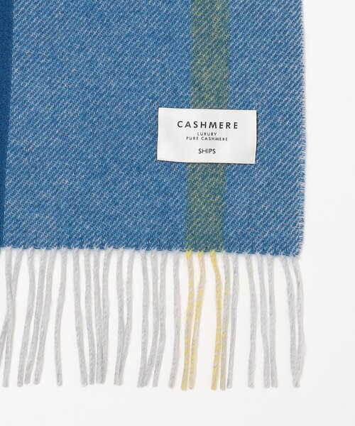 SHIPS（シップス）の「SHIPS: カシミヤ ダブルフェイス チェック マフラー（マフラー・メンズ・ネイビー/グレー/ブルー/グリーン・ONE SIZE）」の6枚目の写真