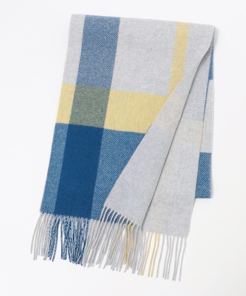 SHIPS（シップス）の「SHIPS: カシミヤ ダブルフェイス チェック マフラー（マフラー・メンズ・ネイビー/グレー/ブルー/グリーン・ONE SIZE）」の8枚目の写真