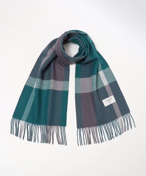 SHIPS（シップス）の「SHIPS: カシミヤ ダブルフェイス チェック マフラー（マフラー・メンズ・ネイビー/グレー/ブルー/グリーン・ONE SIZE）」の13枚目の写真