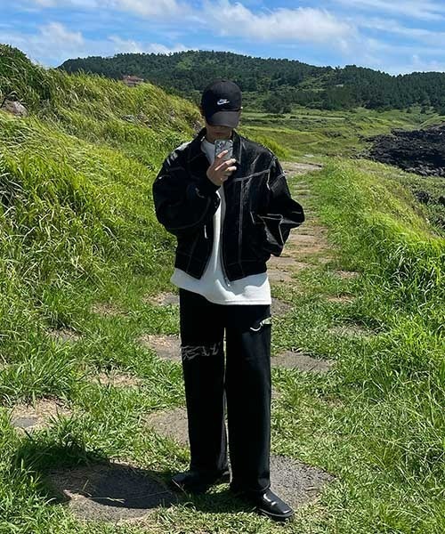 ASCLO(エジュクロ)の「ASCLO 横スリダメージブラックデニムパンツ(デニムパンツ・メンズ・ブラック・SMALL/MEDIUM/LARGE)」の17枚目の写真