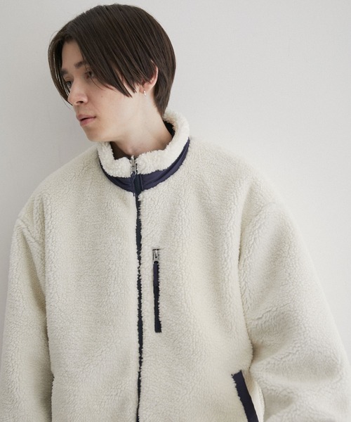 JUNRED(ジュンレッド)の「リバーシブルボアブルゾン(ブルゾン・メンズ・ベージュ/ネイビー/ホワイト・LL/L/M)」の8枚目の写真