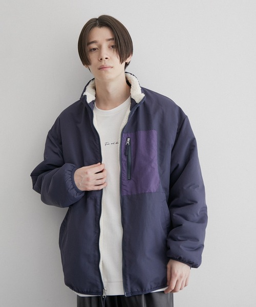 JUNRED(ジュンレッド)の「リバーシブルボアブルゾン(ブルゾン・メンズ・ベージュ/ネイビー/ホワイト・LL/L/M)」の10枚目の写真