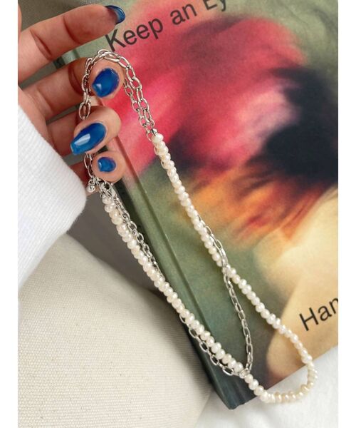 EMODA（エモダ）の「パールチェーンネックレス（ネックレス・レディース・シルバー/ゴールド・FREE）」の3枚目の写真