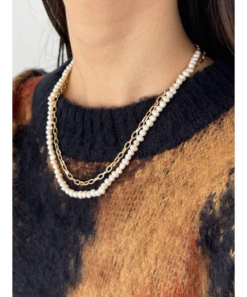 EMODA（エモダ）の「パールチェーンネックレス（ネックレス・レディース・シルバー/ゴールド・FREE）」の6枚目の写真