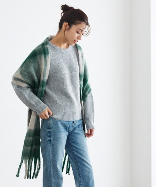 Pierrot（ピエロ）の「ふんわりフェイクウール柄アソートマフラー（マフラー・レディース・イエロー/ブルー/グリーン/ブラウン/グレー/ブラック/ブルー系その他・FREE）」の18枚目の写真