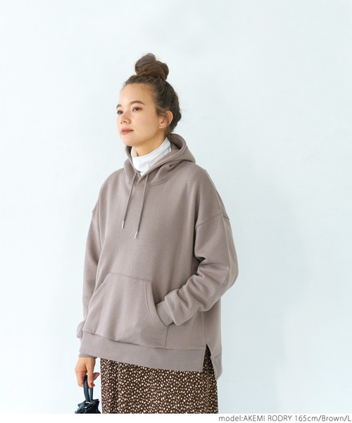 coca（coca）（コカ）の「裏起毛パーカープルオーバー（パーカー・レディース・チャコール/ブラウン/アイボリー/エメラルド・M/L）」の11枚目の写真