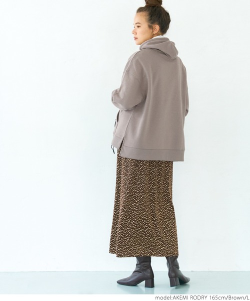 coca（coca）（コカ）の「裏起毛パーカープルオーバー（パーカー・レディース・チャコール/ブラウン/アイボリー/エメラルド・M/L）」の12枚目の写真