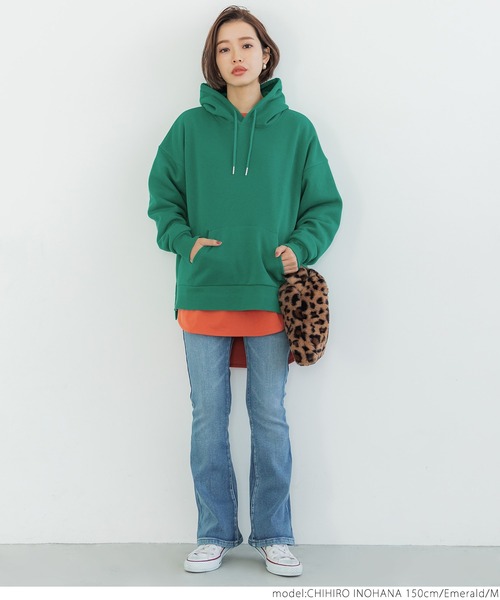 coca（coca）（コカ）の「裏起毛パーカープルオーバー（パーカー・レディース・チャコール/ブラウン/アイボリー/エメラルド・M/L）」の14枚目の写真