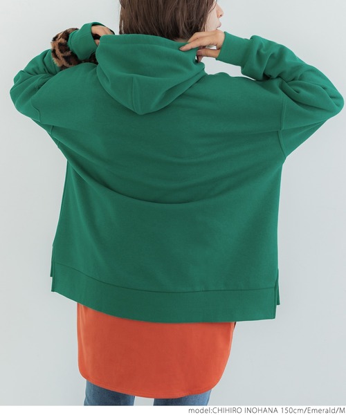 coca（coca）（コカ）の「裏起毛パーカープルオーバー（パーカー・レディース・チャコール/ブラウン/アイボリー/エメラルド・M/L）」の15枚目の写真