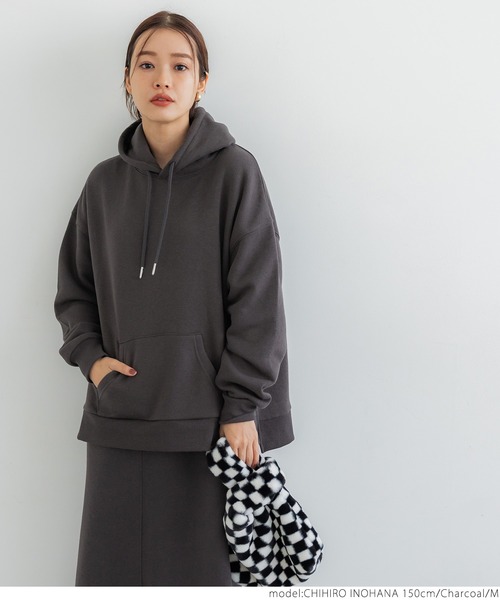 coca（coca）（コカ）の「裏起毛パーカープルオーバー（パーカー・レディース・チャコール/ブラウン/アイボリー/エメラルド・M/L）」の9枚目の写真