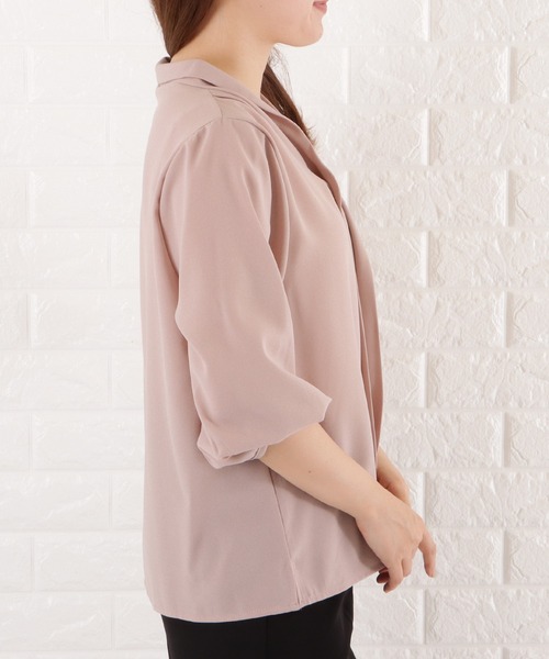 Lace Ladies(レースレディース)の「ボウタイVネックシフォンブラウス(シャツ/ブラウス・レディース・ピンク系/ブラック/ミント/ホワイト/グレー・FREE)」の9枚目の写真