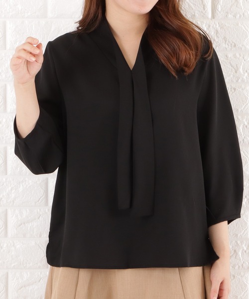 Lace Ladies(レースレディース)の「ボウタイVネックシフォンブラウス(シャツ/ブラウス・レディース・ピンク系/ブラック/ミント/ホワイト/グレー・FREE)」の19枚目の写真