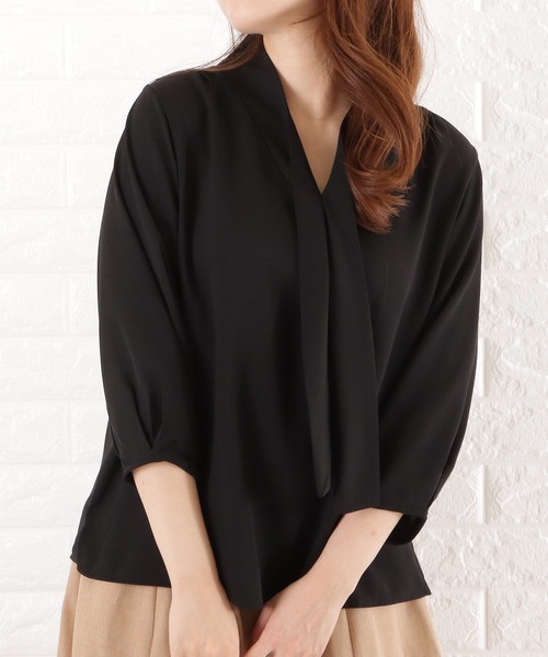Lace Ladies(レースレディース)の「ボウタイVネックシフォンブラウス(シャツ/ブラウス・レディース・ピンク系/ブラック/ミント/ホワイト/グレー・FREE)」の20枚目の写真