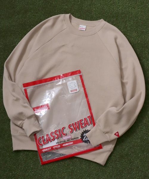 Healthknit（ヘルスニット）の「Healthknit（ヘルスニット）クラシックスウェットトレーナー（裏起毛）/無地/クルーネック（丸首）/プルオーバー（スウェット・メンズ・ベージュ/スミクロ/パープル/ブラウン/レッド/アッシュグレー/ブルー/グリーン/マスタード/マルーン/サンドベージュ/ネイビー・M/L/XL）」の5枚目の写真