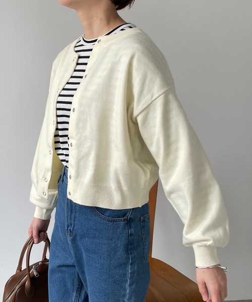 210nouve（トゥージュヌーブ）の「リングスナップショートカーディガン（カーディガン/ボレロ・レディース・アイボリー/ブラック/ブルー/ピンク・FREE）」の20枚目の写真