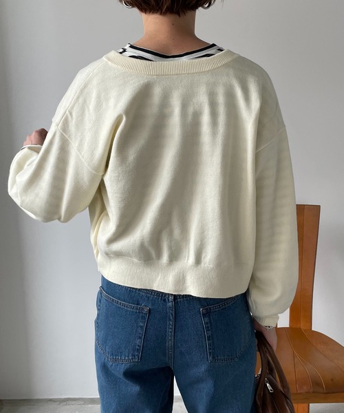 210nouve（トゥージュヌーブ）の「リングスナップショートカーディガン（カーディガン/ボレロ・レディース・アイボリー/ブラック/ブルー/ピンク・FREE）」の21枚目の写真