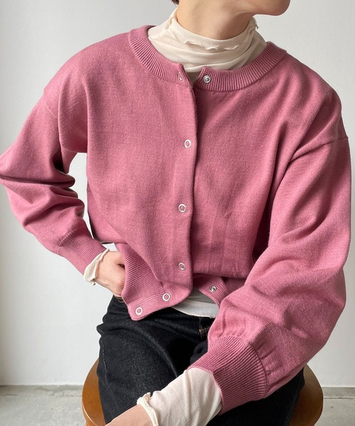 210nouve（トゥージュヌーブ）の「リングスナップショートカーディガン（カーディガン/ボレロ・レディース・アイボリー/ブラック/ブルー/ピンク・FREE）」の22枚目の写真