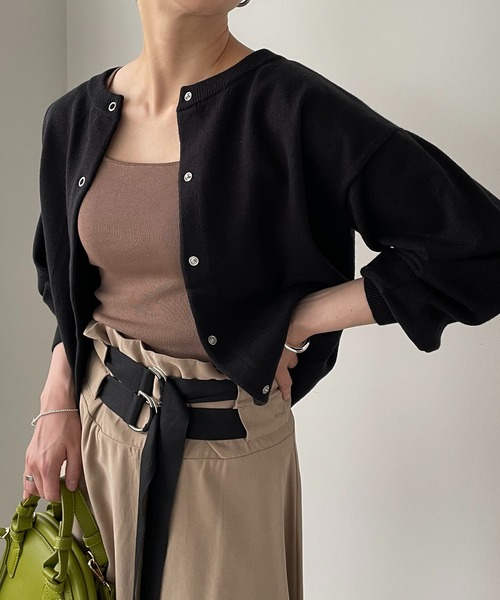 210nouve（トゥージュヌーブ）の「リングスナップショートカーディガン（カーディガン/ボレロ・レディース・アイボリー/ブラック/ブルー/ピンク・FREE）」の15枚目の写真