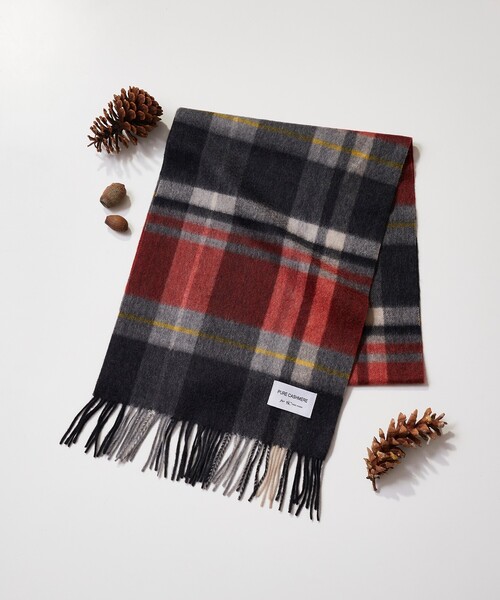 tk.TAKEO KIKUCHI（ティーケータケオキクチ）の「◆ピュアカシミヤチェックマフラー（マフラー・メンズ・ブルー系4/ブラック系4/ブルー系6/レッド系3/ワイン系3・00）」の5枚目の写真