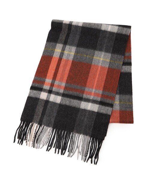 tk.TAKEO KIKUCHI（ティーケータケオキクチ）の「◆ピュアカシミヤチェックマフラー（マフラー・メンズ・ブルー系4/ブラック系4/ブルー系6/レッド系3/ワイン系3・00）」の6枚目の写真