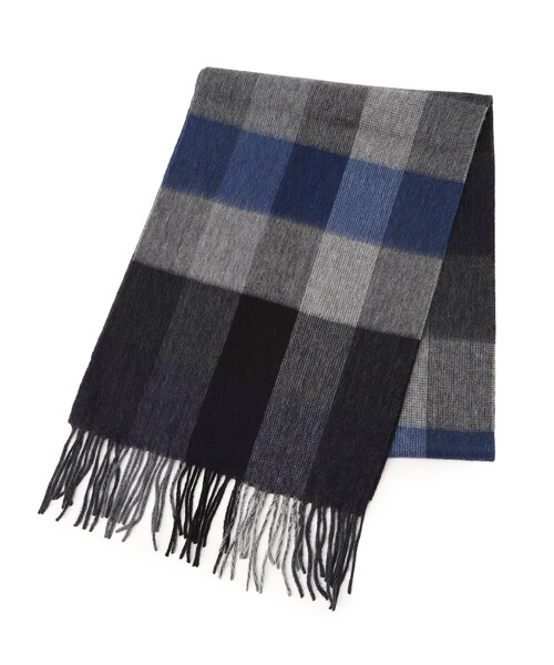 tk.TAKEO KIKUCHI（ティーケータケオキクチ）の「◆ピュアカシミヤチェックマフラー（マフラー・メンズ・ブルー系4/ブラック系4/ブルー系6/レッド系3/ワイン系3・00）」の7枚目の写真