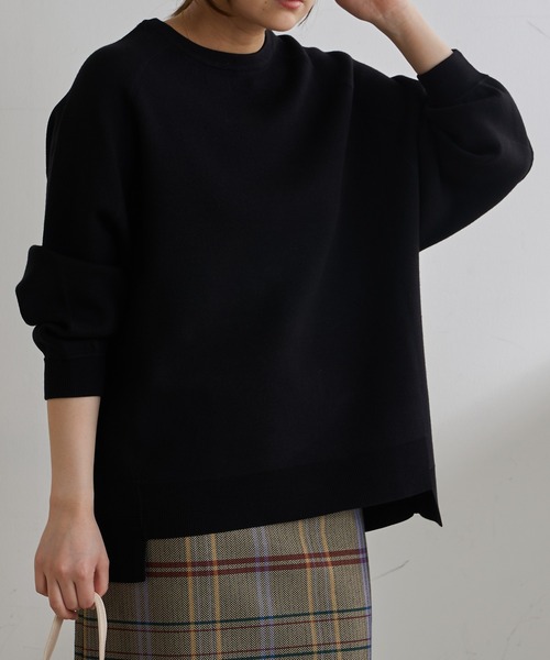 Lui's(ルイス)の「ダブルジャガードステッチワークオーバーニット(ニット/セーター・レディース・オフホワイト/ブラック/グレイッシュベージュ/ブルー・FREE)」の22枚目の写真