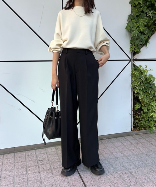 Lui's(ルイス)の「ダブルジャガードステッチワークオーバーニット(ニット/セーター・レディース・オフホワイト/ブラック/グレイッシュベージュ/ブルー・FREE)」の10枚目の写真