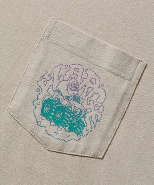 XLARGE(エクストララージ)の「MONSTER TRUCK L/S POCKET TEE(Tシャツ/カットソー・メンズ・ベージュ/ブラック/ホワイト・XL/M/L/S)」の7枚目の写真