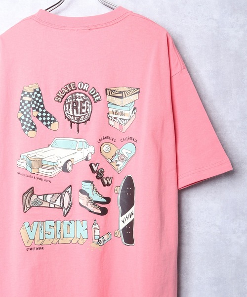VISION STREET WEAR(ヴィジョンストリートウェア)の「【VISION STREET WEAR】グラフィック刺繍Tシャツ(Tシャツ/カットソー・レディース・ホワイト系3/ブラック系2/ブラック系4/ホワイト系1/ホワイト系2/ピンク/ホワイト系4/ブラック系1/ブラック系3/グリーン・MEDIUM/LARGE/X-LARGE)」の10枚目の写真