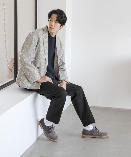 niko and...（ニコアンド）の「ハイツイストホップサックジャケット（テーラードジャケット・メンズ・その他1/ベージュ/ネイビー・MEDIUM/LARGE）」の4枚目の写真