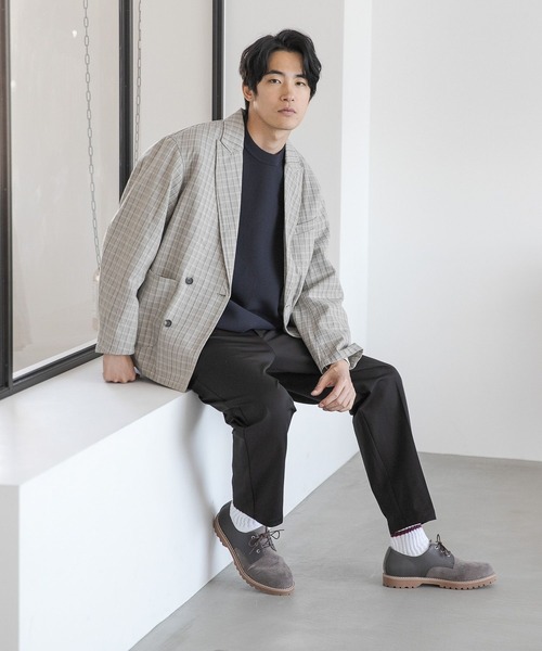 niko and...（ニコアンド）の「ハイツイストホップサックジャケット（テーラードジャケット・メンズ・その他1/ベージュ/ネイビー・MEDIUM/LARGE）」の5枚目の写真