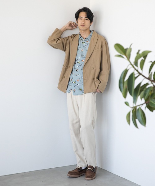 niko and...（ニコアンド）の「ハイツイストホップサックジャケット（テーラードジャケット・メンズ・その他1/ベージュ/ネイビー・MEDIUM/LARGE）」の6枚目の写真