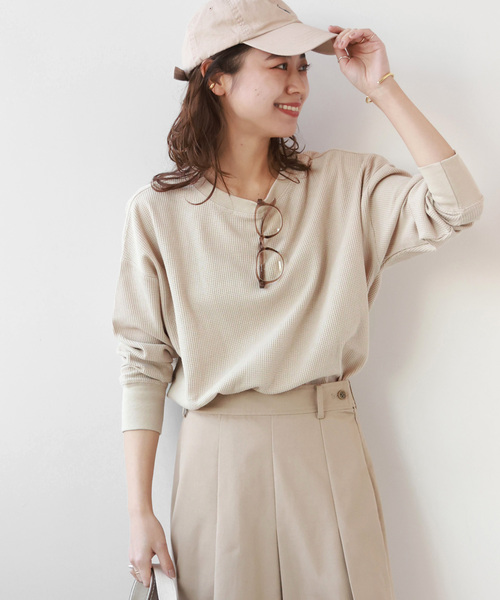 JOURNAL STANDARD relume(ジャーナルスタンダード レリューム)の「■■■《追加8》TCワッフルオーバーサイズロングスリーブTシャツ(Tシャツ/カットソー・レディース・ベージュ/ピンク系その他/ホワイト系その他/オートミール/チャコールグレー・FREE)」の8枚目の写真