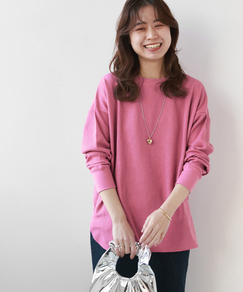 JOURNAL STANDARD relume(ジャーナルスタンダード レリューム)の「■■■《追加8》TCワッフルオーバーサイズロングスリーブTシャツ(Tシャツ/カットソー・レディース・ベージュ/ピンク系その他/ホワイト系その他/オートミール/チャコールグレー・FREE)」の15枚目の写真