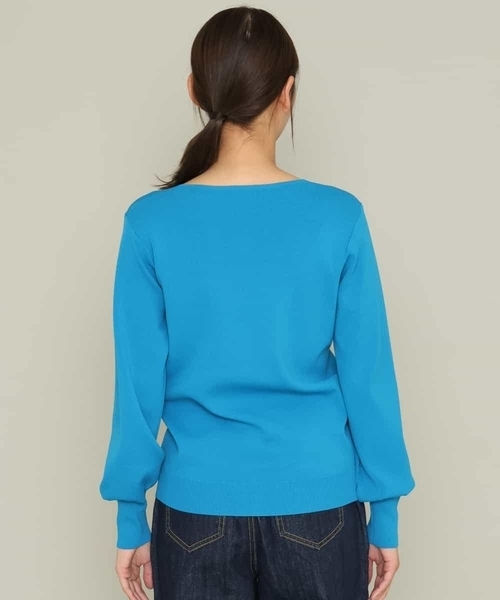 a.v.v（アーヴェヴェ）の「【洗濯機で洗える/UVカット】Vネックパフスリーブニット（ニット/セーター・レディース・アイボリー/ブラック/ブルー/ライトグレー/ライトグリーン/ピンク/ミント・36/38/40/34/42）」の17枚目の写真