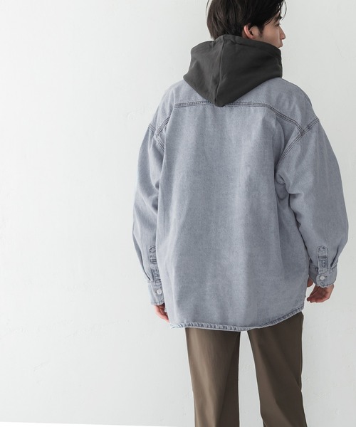 coca(coca)(コカ)の「メンズデニムオーバーシャツ(シャツ/ブラウス・メンズ・インディゴブルー/ライトブルー・L/XL/M)」の6枚目の写真