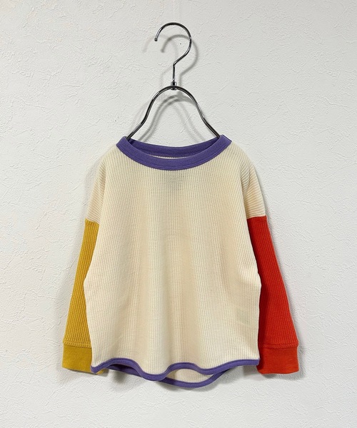 Life Support Products(ライフサポートプロダクツ)の「ワッフルロンT(80~150cm)(Tシャツ/カットソー・キッズ・オフホワイト/ピンク/ライトグリーン/グレー系その他/ベージュ系その他/チャコール/パープル/杢グレー/ライトブルー/モカ/ブラック系その他/イエロー/オレンジ/ホワイト系その他・130/100/110/150/95/90/140/120/80)」の3枚目の写真
