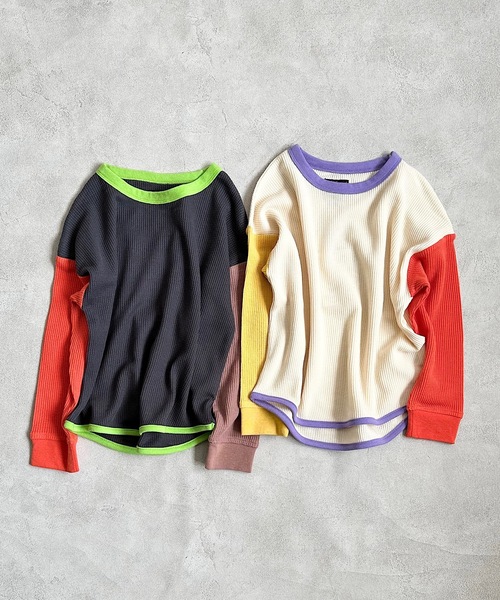 Life Support Products(ライフサポートプロダクツ)の「ワッフルロンT(80~150cm)(Tシャツ/カットソー・キッズ・オフホワイト/ピンク/ライトグリーン/グレー系その他/ベージュ系その他/チャコール/パープル/杢グレー/ライトブルー/モカ/ブラック系その他/イエロー/オレンジ/ホワイト系その他・130/100/110/150/95/90/140/120/80)」の17枚目の写真