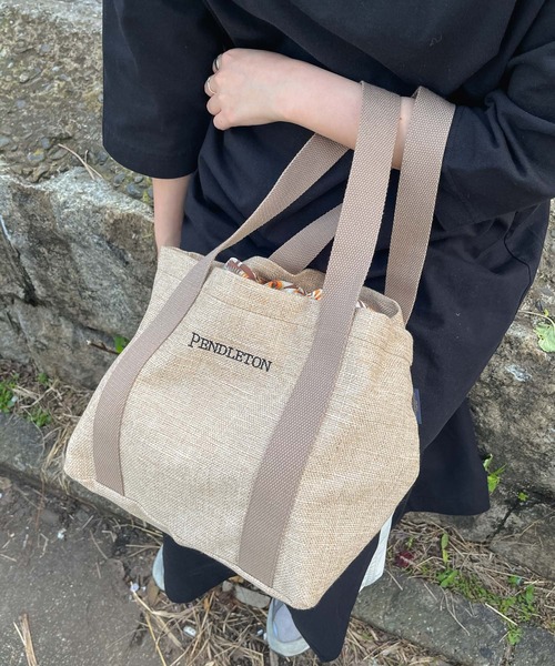 PENDLETON（ペンドルトン）の「∴【 PENDLETON / ペンドルトン 】 SUMMER MINI TOTEBAG サマーミニトートバッグ（トートバッグ・レディース・ブラック/オフホワイト/ベージュ・FREE）」の3枚目の写真